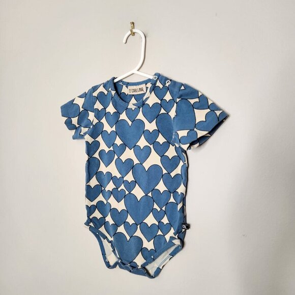 CARLINJQ Blue Heart Print Body Suit - Picture 1 of 3
